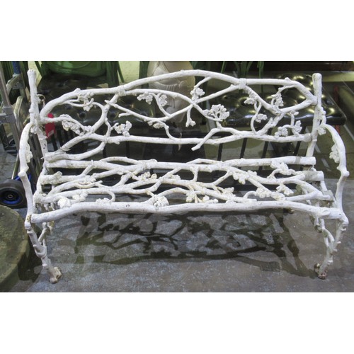 325 - Victorian cast iron Oak Tree pattern garden seat, probably Coalbrookdale, W133 H82cm