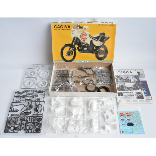 101 - Two rare and unbuilt 1/9 scale moto cross motorbike plastic model kits from Protar to include a Gast... 