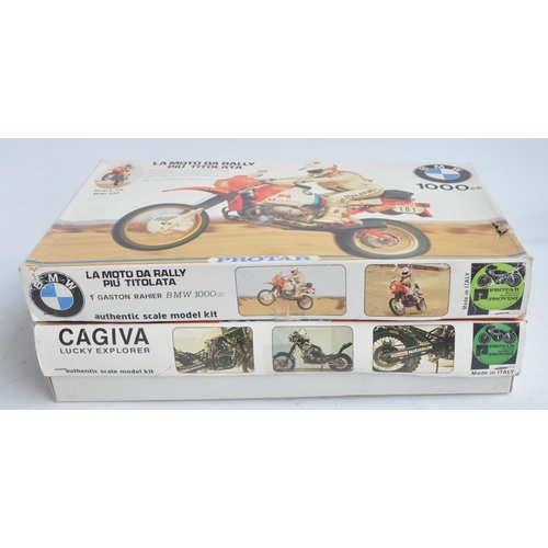 101 - Two rare and unbuilt 1/9 scale moto cross motorbike plastic model kits from Protar to include a Gast... 