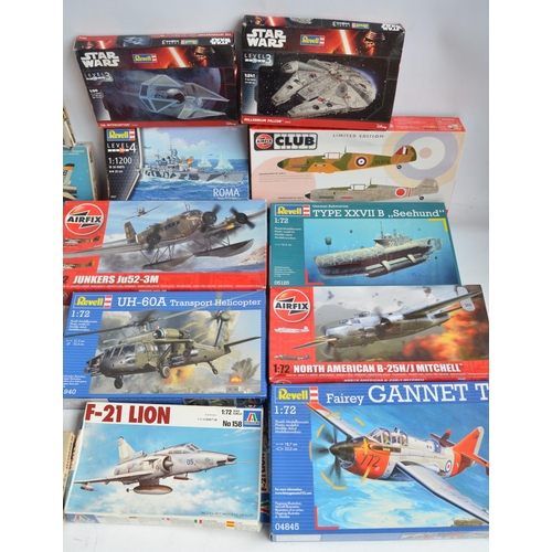 109 - Twenty Three unbuilt aviation, marine and science fiction related plastic model kits, various scales... 