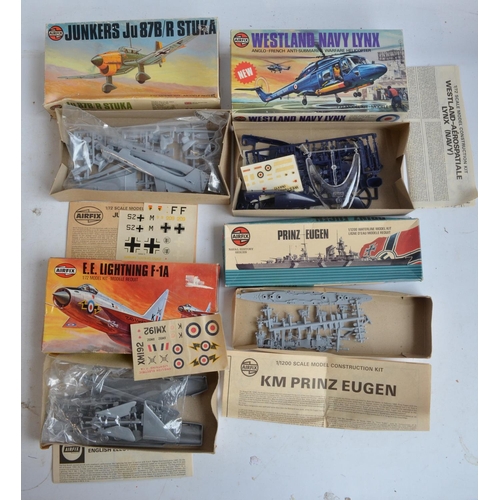 110 - Thirteen unbuilt Airfix plastic models kits, various scales, mostly aviation to include vintage red ... 