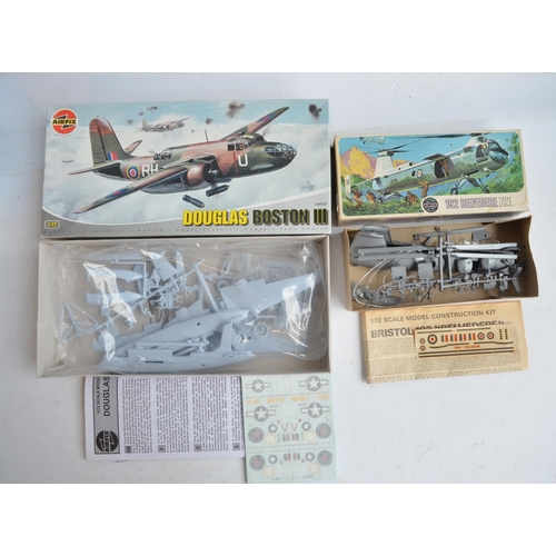 110 - Thirteen unbuilt Airfix plastic models kits, various scales, mostly aviation to include vintage red ... 