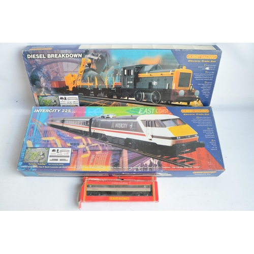 115 - Two boxed Hornby OO gauge train sets to include InterCity 225 train set R824 with Class 91 power and... 