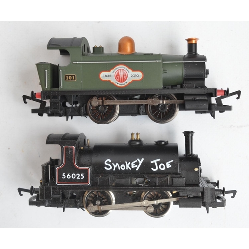 125 - Four boxed OO gauge 0-4-0 electric steam train models from Hornby to include a Smokey Joe Class 0F (... 