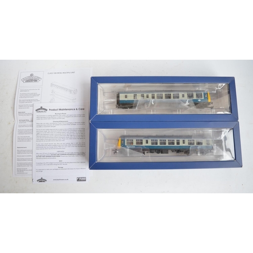 129 - Bachmann 32-905 Class 108 two car DMU set, BR blue and grey livery with power and dummy cars (8 pin ... 