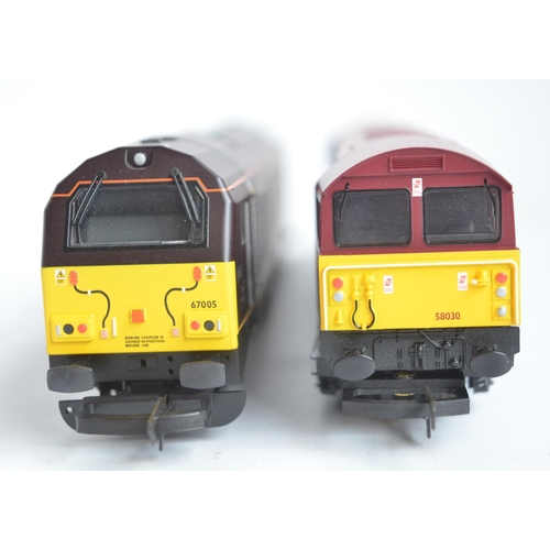 136 - Two Hornby OO gauge EWS electric train models to include DCC Ready R2523 Bo-Bo Class 67 67005 'Queen... 