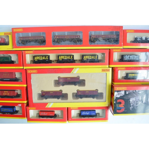 145 - Collection of boxed OO gauge goods wagons and multi wagon sets from Hornby to include R6332A 3x Proc... 