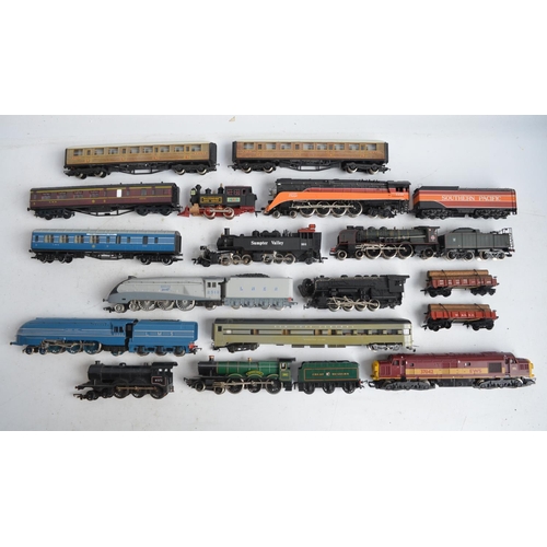 153 - Collection of previously used OO and HO gauge train models to include a Hornby Class A4 'Silver Fox'... 