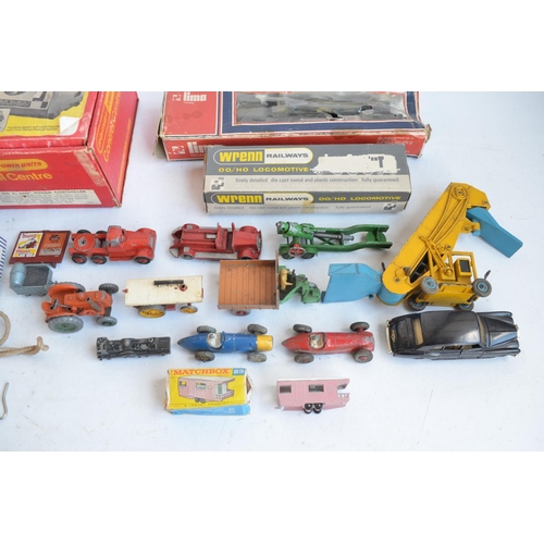 160 - Collection of vintage diecast vehicles, books and railway models to include a Dinky Supertoys 564 el... 