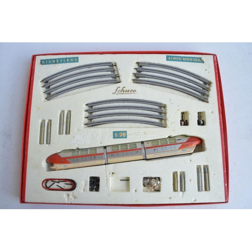 165 - Vintage 1960's Schuco Disneyland-Alweg 1/90 scale Monorail set 6333 with train model in red/silver/c... 