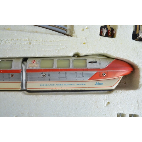 165 - Vintage 1960's Schuco Disneyland-Alweg 1/90 scale Monorail set 6333 with train model in red/silver/c... 