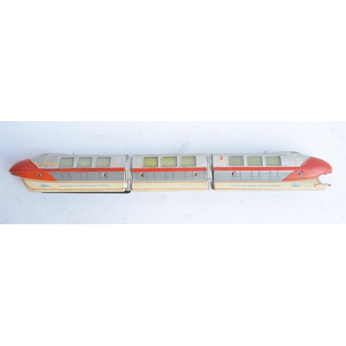 165 - Vintage 1960's Schuco Disneyland-Alweg 1/90 scale Monorail set 6333 with train model in red/silver/c... 