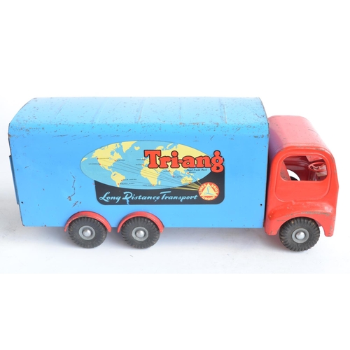 166 - Large scale vintage 1960's Tri-ang Series 300 pressed steel Long Distance Transport lorry in excelle... 