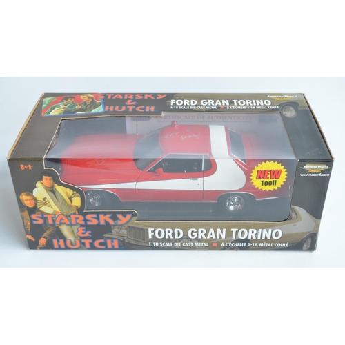 190 - Ertl Collectibles 1/18 diecast Starsky & Hutch Ford Gran Torino with signatures and CoA from Grand P... 