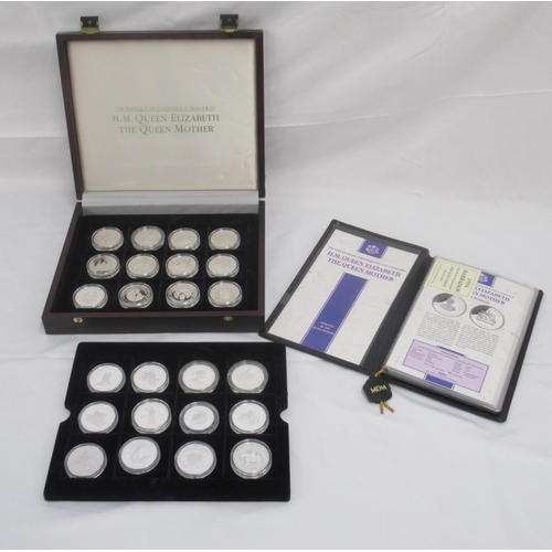 721 - The Official Coin Collection in Honour of H.M. Queen Elizabeth The Queen Mother case cont. 24 Royal ... 