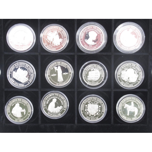 721 - The Official Coin Collection in Honour of H.M. Queen Elizabeth The Queen Mother case cont. 24 Royal ... 