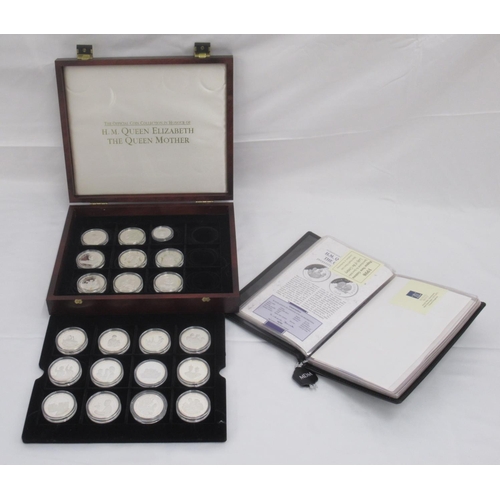 722 - The Official Coin Collection in Honour of H.M. Queen Elizabeth The Queen Mother case cont. 20  Royal... 