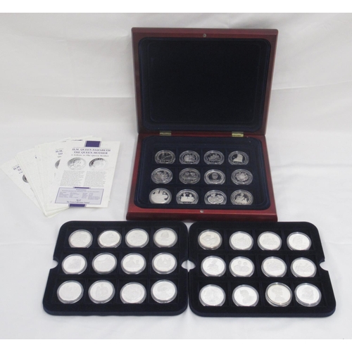 723 - Coin case cont. 36 silver proof coins from The Official Commemorative Coin Collection in Honour of H... 