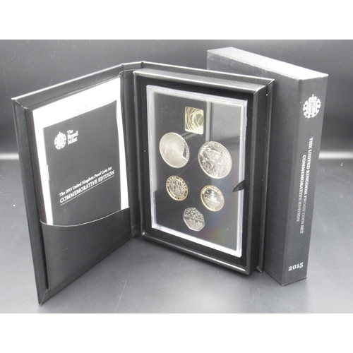 758 - The Royal Mint United Kingdom 2015 proof coin set commemorative edition, cased with certificate in b... 