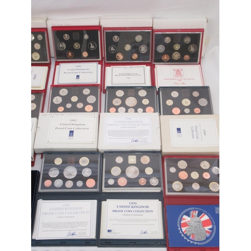 781 - Royal Mint United Kingdom Proof Coin collections for 1984, 1985, 1986, 1987, 1988(x2), 1989, 1990, 1... 