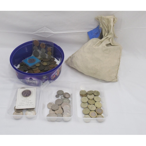 784 - Large mixed collection of GB coins to inc. a sack of half-pennies, 1998 one ounce fine silver Britan... 