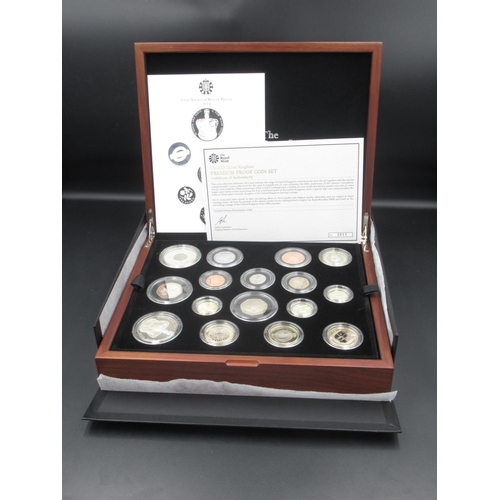 753 - Royal Mint - The 2013 United Kingdom Premium Proof Collection, a sixteen coin set in fitted issue ca... 