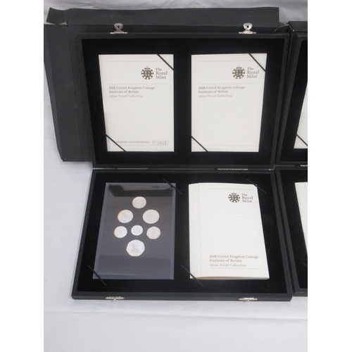 715 - The Royal Mint - 2008 United Kingdom Coinage Royal Shield of Arms Silver Proof Collection Limited Ed... 