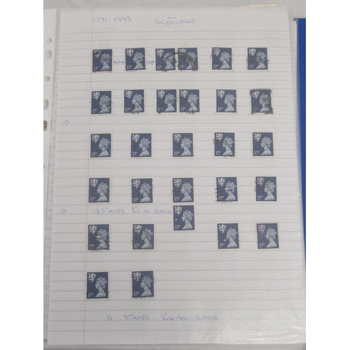 819 - Large collection of GB stamps to inc. folder cont. Scottish, Welsh and Northern Irish stamps from th... 