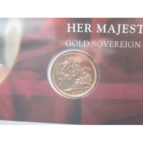 794 - Westminster - Her Majesty Queen Elizabeth II 80th birthday Gold Sovereign Presentation Cover, Limite... 