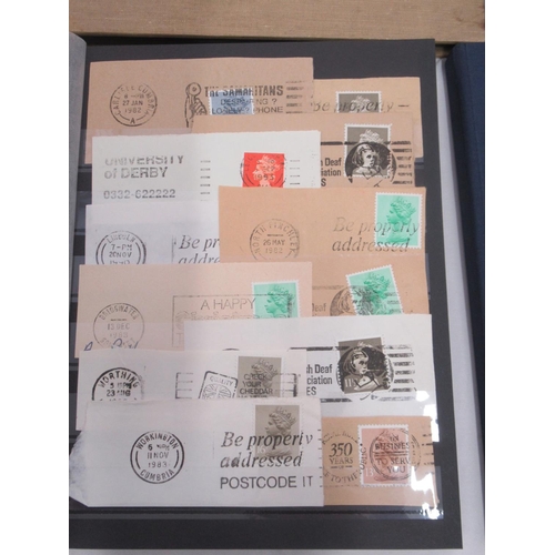 826 - Assorted collection of Stamps, Covers, Postcodes, Slogans, etc. in 7 folders/albums and 8 document w... 