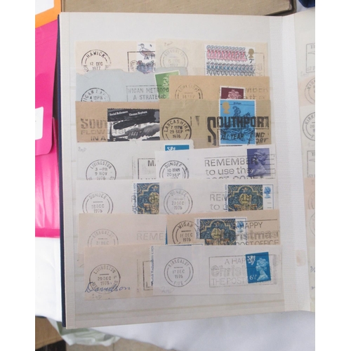 826 - Assorted collection of Stamps, Covers, Postcodes, Slogans, etc. in 7 folders/albums and 8 document w... 