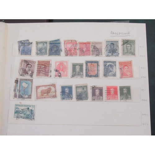 830 - Davo Liechtenstein stamp album, 2 stamp albums cont. various world stamps, Davo USA stamp album and ... 