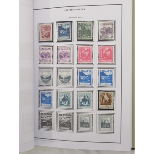 830 - Davo Liechtenstein stamp album, 2 stamp albums cont. various world stamps, Davo USA stamp album and ... 