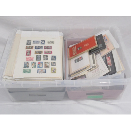 831 - Assorted collection of stamps both loose and in stamp sheets/presentations (qty. in 1 box)