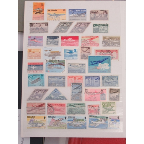 833 - Stamp album cont. various international Aircraft stamps, stamp folder cont. stamps from Iran(Persia)... 