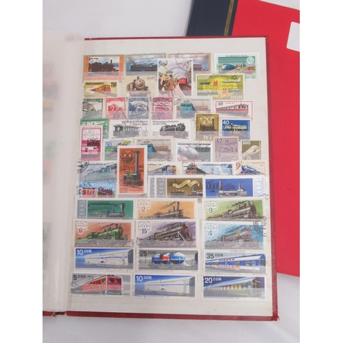 834 - 2 stamp folders cont. mixed international stamps relating to birds, a stamp album cont. mixed intern... 