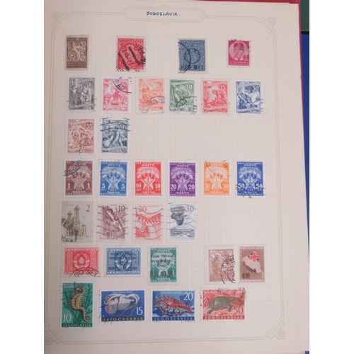 837 - Stamp album cont. Polish stamps, stamp album of French Stamps, a folder cont. stamps and postcards a... 