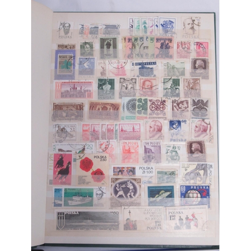 837 - Stamp album cont. Polish stamps, stamp album of French Stamps, a folder cont. stamps and postcards a... 