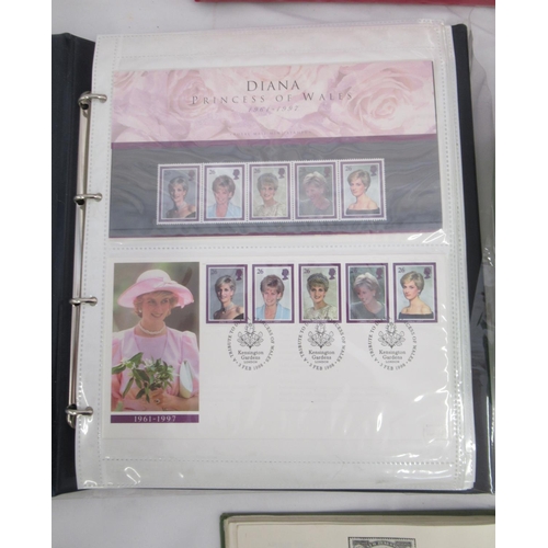 838 - Assorted collection of FDC's and stamps in 5 folders/albums, and loose, also the Royal Mail Year Pac... 