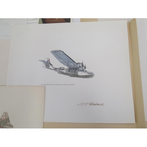 815 - Of flown cover and RAF interest -rough sketches and prints by Tony Theobald, British artist who spec... 