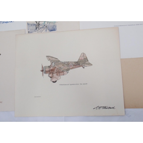 815 - Of flown cover and RAF interest -rough sketches and prints by Tony Theobald, British artist who spec... 