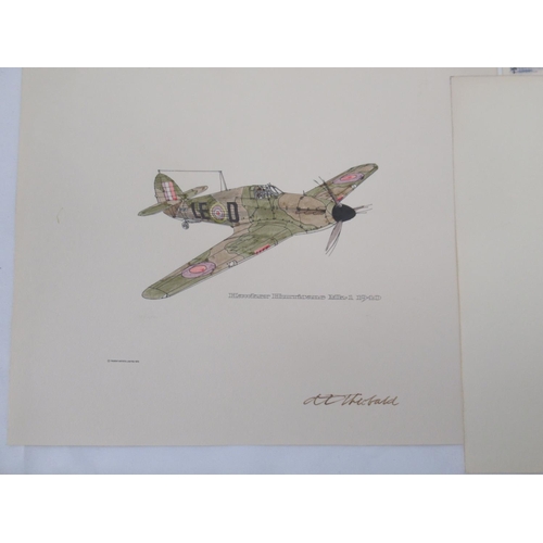 815 - Of flown cover and RAF interest -rough sketches and prints by Tony Theobald, British artist who spec... 