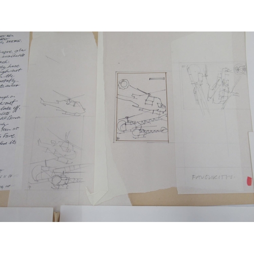 815 - Of flown cover and RAF interest -rough sketches and prints by Tony Theobald, British artist who spec... 