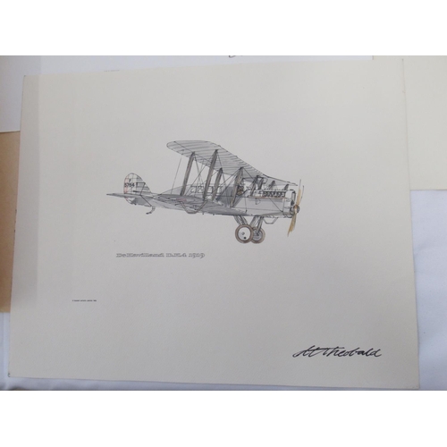 815 - Of flown cover and RAF interest -rough sketches and prints by Tony Theobald, British artist who spec... 