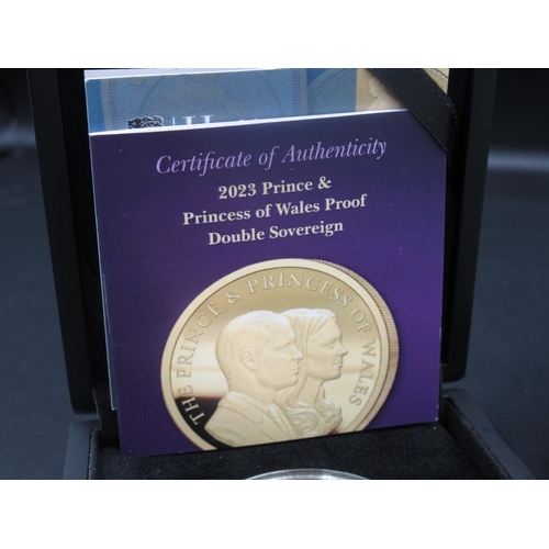 657 - Hattons of London 2023 Prince and Princess of Wales Proof Double Sovereign, limited edition of 99, b... 