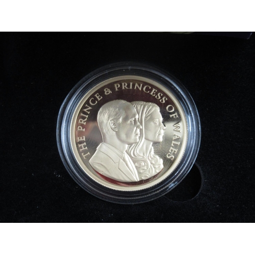 657 - Hattons of London 2023 Prince and Princess of Wales Proof Double Sovereign, limited edition of 99, b... 