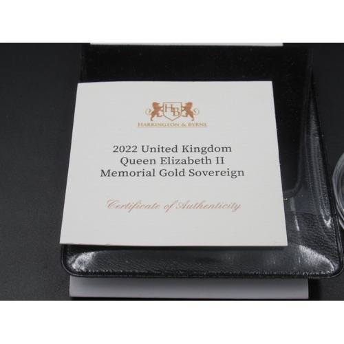 659 - Harrington & Byrne 2022 United Kingdom Queen Elizabeth II Memorial Gold Sovereign, cased, with certi... 