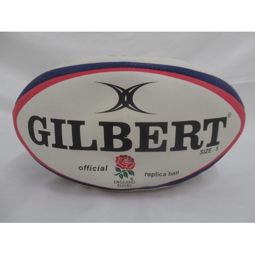 942 - England Rugby replica ball Multi-signed by England Rugby Team players inc. Martin Johnson, Will Gree... 