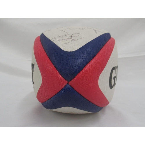 942 - England Rugby replica ball Multi-signed by England Rugby Team players inc. Martin Johnson, Will Gree... 