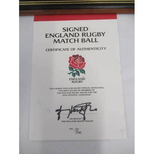 943 - Gilbert England Rugby Official Match Ball signed by Members of the England Rugby Squad of the 2002 I... 